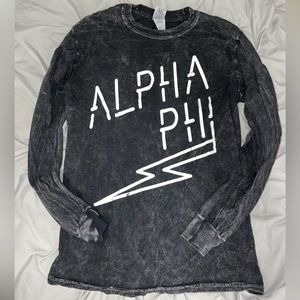 dark gray alpha phi lightning bolt long sleeve